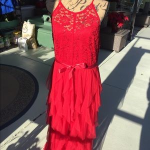 New Red firmal coctail prom dress size L